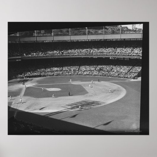 Poster Match de baseball au stade (Devant)
