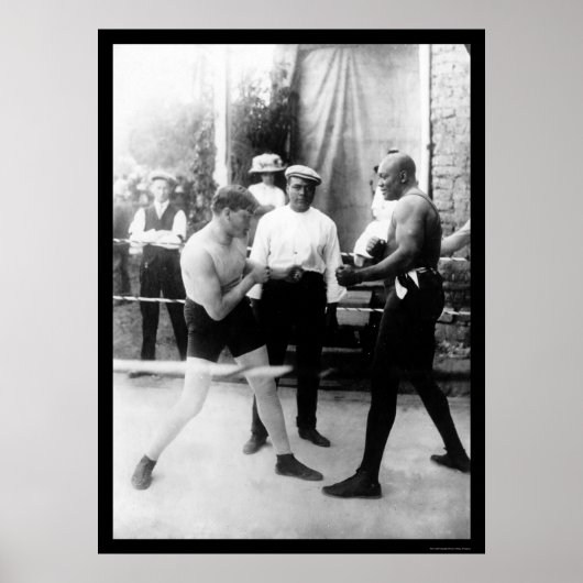 Poster Match de boxe Cutler vs Johnson 1914 (Devant)