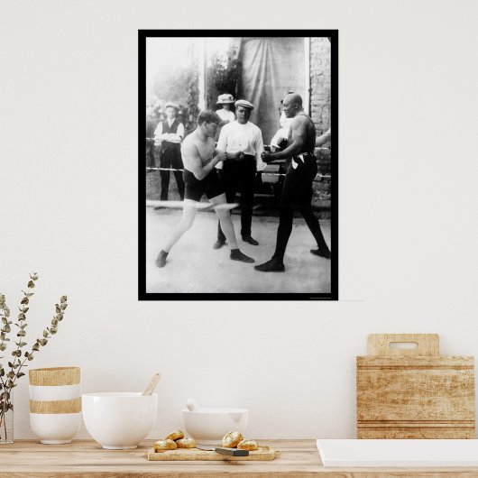 Poster Match de boxe Cutler vs Johnson 1914 (Cuisine)