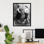Poster Match de boxe féminine 1912 (Bureau à domicile)