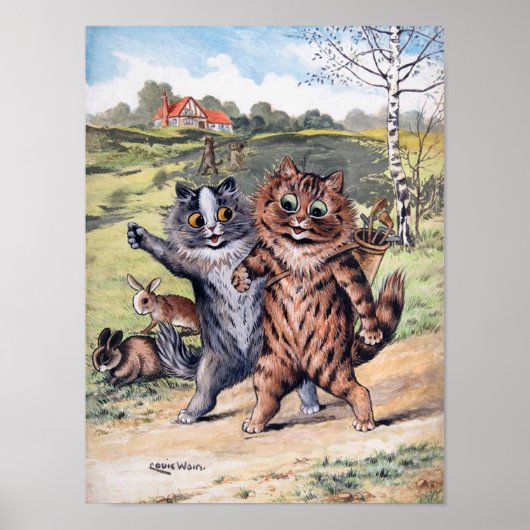 Poster Match de golf, Louis Wain (Devant)