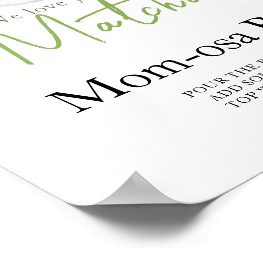 Poster Matcha latte baby shower Momosa bar (Coin)