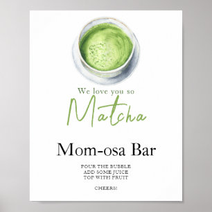 Poster Matcha latte baby shower Momosa bar