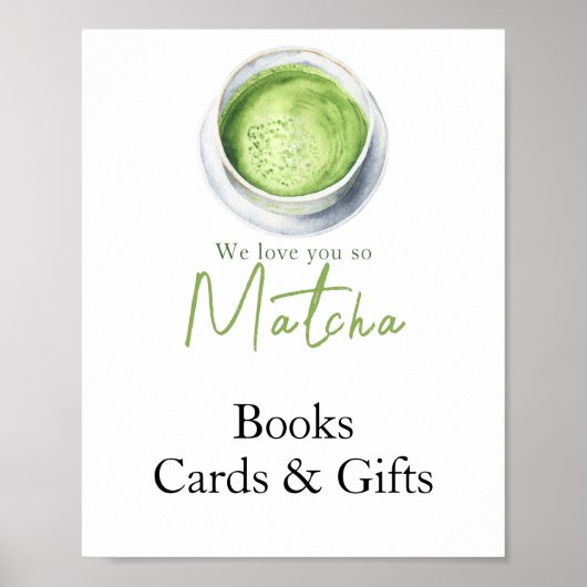 Poster Matcha Latte - Books, Cards and gifts baby shower (Devant)