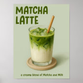 Poster Matcha Latte Kitchen Wall Art, Matcha Lover (Devant)