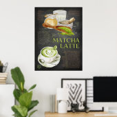 Poster Matcha Latte Recette Chalkboard Kitchen Art (Bureau à domicile)