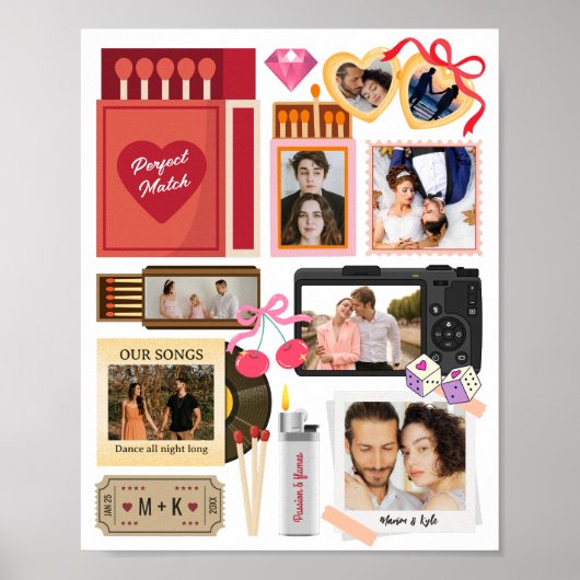 Poster Matchbox Perfect Match Couple Photo Collage (Devant)