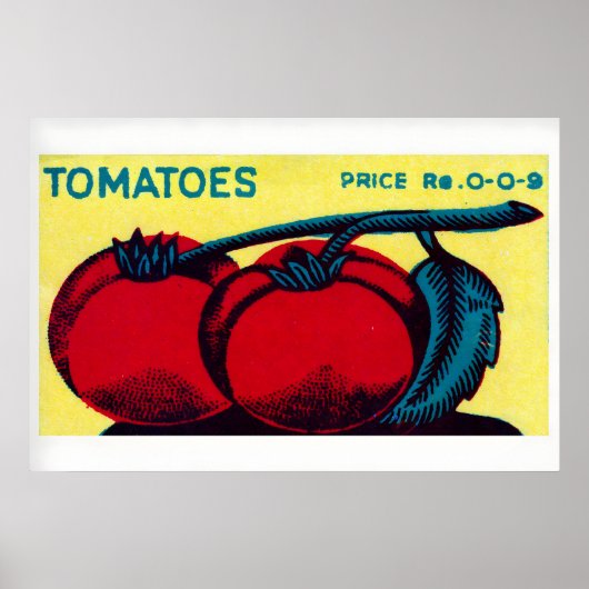 Poster Matchbox Wall Art Vintage Indian Tomato Label (Devant)