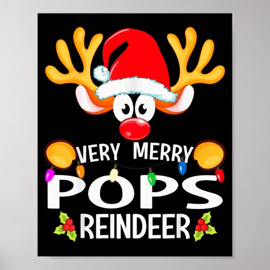 Poster Matching Christmas Very Merry Ps Reindeer (Devant)