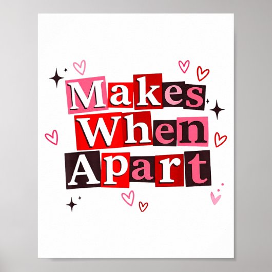 Poster Matching Couple Makes When Apart Long Distance Rel (Devant)