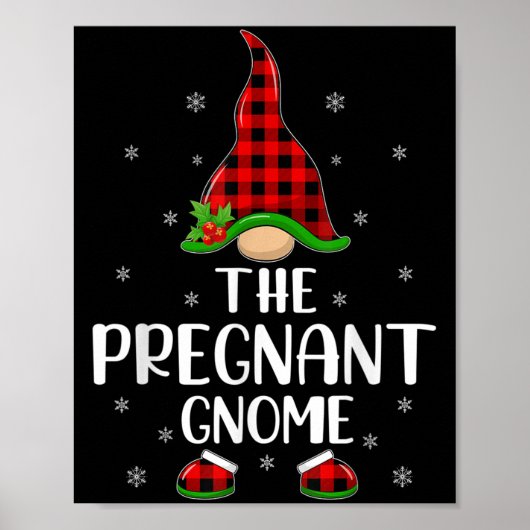 Poster Matching Family Buffalo Plaid The Pregnant Gnome C (Devant)