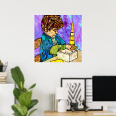 Poster Matériau sensoriel Montessori : Bouteilles sans co (Bureau à domicile)