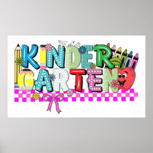 Poster Maternelle Amusement & Apprentissage – Fantaisiste