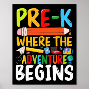 Poster Maternelle où l'aventure commence Retour à l'école