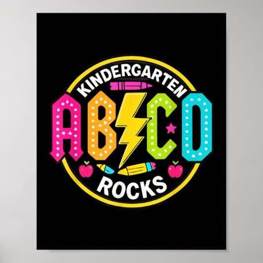 Poster Maternelle Rocks Abcd Retour à l'école Funny Rock (Devant)
