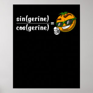 Poster Math Algebra Tangerine Funny Science Plaisanterie