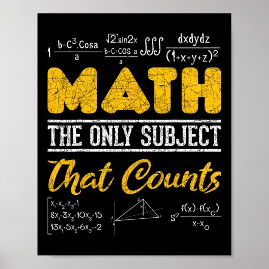 Poster Math Amusant Math Geek Math Le Seul Sujet Qui Comp (Devant)
