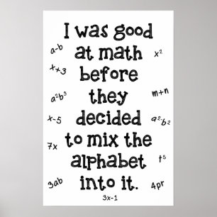 Poster Math avant alphabet