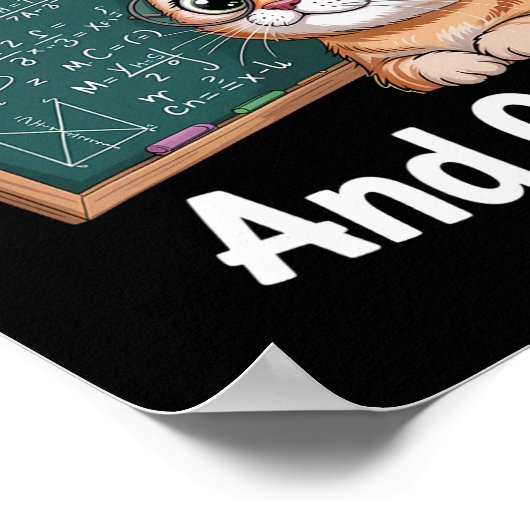 Poster Math Cat Lover Funny Math Teacher I Love Math And (Coin)