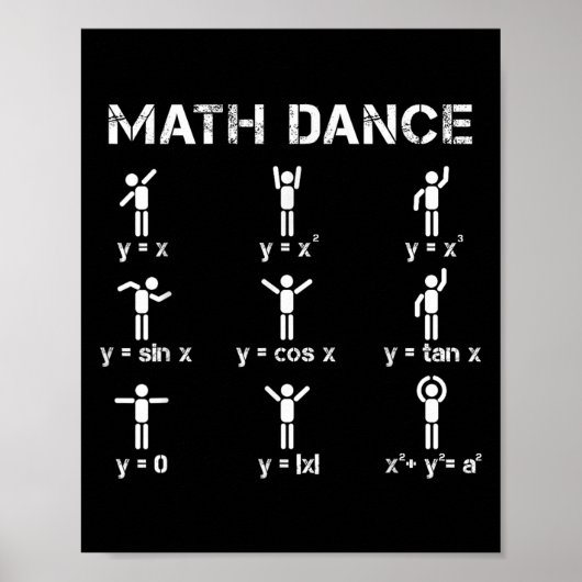 Poster Math Dance Algebraic Fonctions Funny Teacher Chemi (Devant)