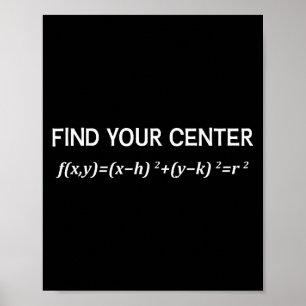 Poster Math drôle Trouvez votre centre Cercle équation Ma