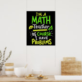 Poster Math Enseignant Classe Problème Drôle (Cuisine)