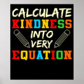 Poster Math Enseignant Kindness Mathématiques Mathématiqu (Devant)