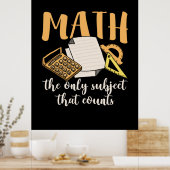 Poster Math Enseignant Math Le Seul Sujet (Cuisine)