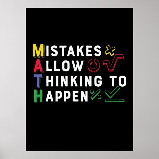 Poster Math Enseignant Math Math Autoriser Happen (Devant)