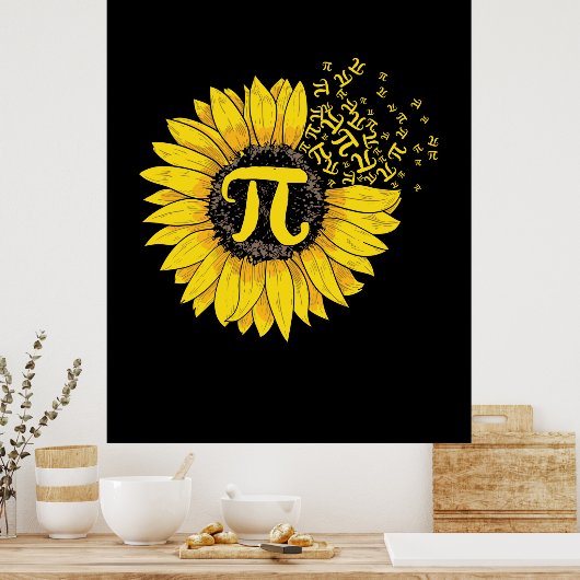 Poster Math Enseignant Pi Numéro Tournesol (Cuisine)