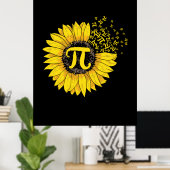 Poster Math Enseignant Pi Numéro Tournesol (Bureau à domicile)