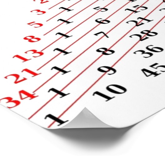 Poster MATH Fibonacci numbers Pascals triangle  (Coin)