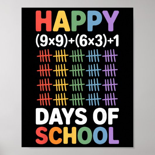 Poster Math Formula 100 Days Of School Funny Math Teacher (Devant)