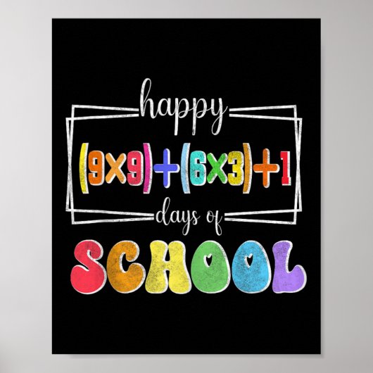 Poster Math Formula 100 Jours D'École Drôle Enseignant Ma (Devant)
