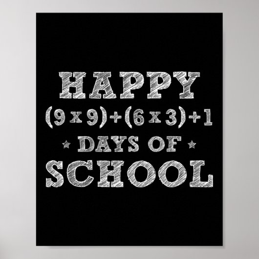 Poster Math Formula 100 Jours D'École Garçons Filles Thé (Devant)