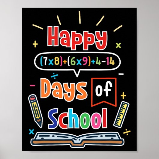 Poster Math Formula 100 Jours D'École Joyeux 100E Jour De (Devant)