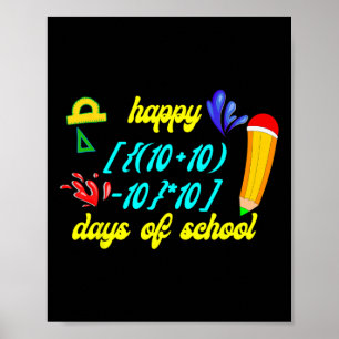 Poster Math Formula Heureux 100 Jours De L'École Drôle Ma
