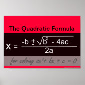 Poster math formule quadratique (Devant)