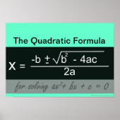 Poster math formule quadratique (Devant)