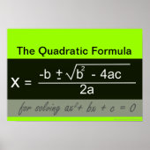 Poster math formule quadratique (Devant)