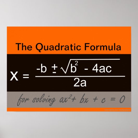 Poster math formule quadratique (Devant)
