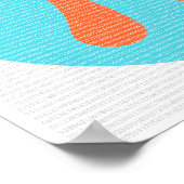 Poster Math geek symbole Pi, orange et bleu (Coin)