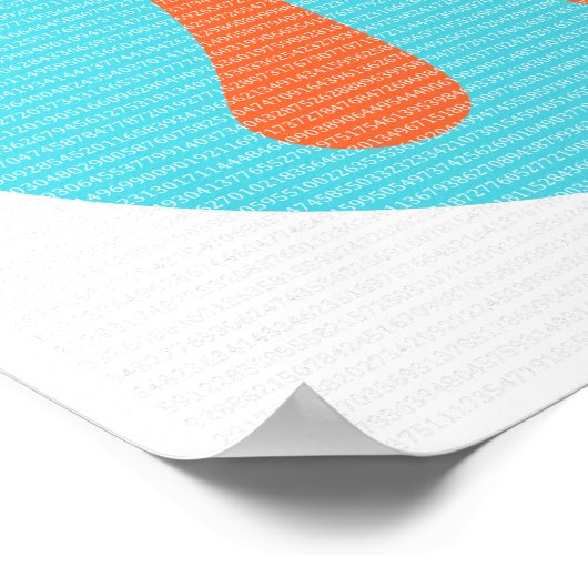 Poster Math geek symbole Pi, orange et bleu (Coin)
