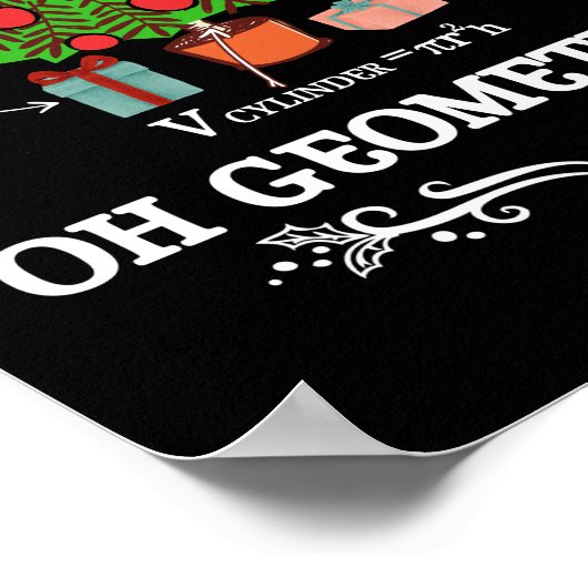 Poster Math Geometry Arbre de Noël Geometree Enseignant (Coin)
