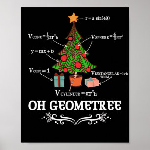 Poster Math Geometry Arbre de Noël Geometree Enseignant