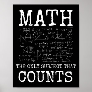 Poster Math La Seule Matière Qui Compte Prof Drôle