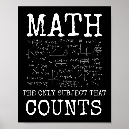 Poster Math La Seule Matière Qui Compte Prof Drôle (Devant)