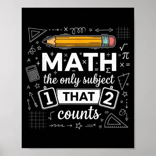 Poster Math Le Seul Sujet Qui Compte Drôle Prof De Maths (Devant)