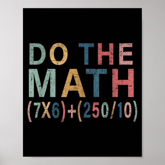Poster Math Meme Funny Gift For Teacher, Student Men Wome (Devant)