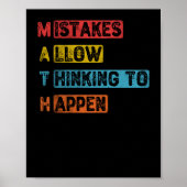 Poster Math. Mistakes Allow Thinking To Happen (Devant)